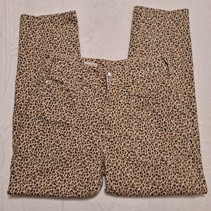 Anthropologie Pilcro Women's Tan Leopard Print Jeans Trousers Size 28